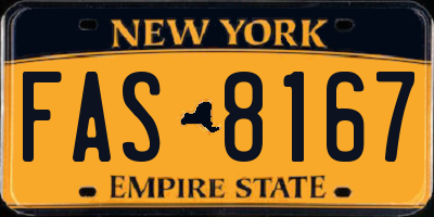 NY license plate FAS8167