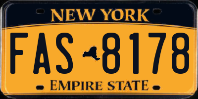 NY license plate FAS8178