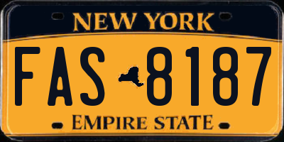 NY license plate FAS8187