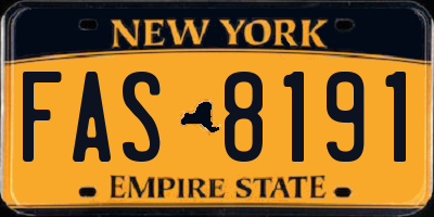 NY license plate FAS8191