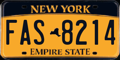 NY license plate FAS8214