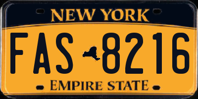 NY license plate FAS8216