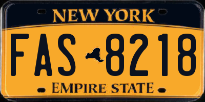 NY license plate FAS8218