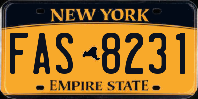 NY license plate FAS8231