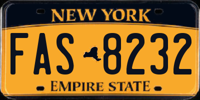 NY license plate FAS8232