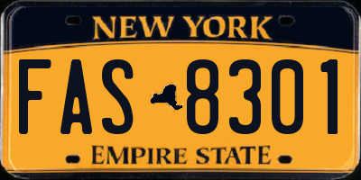 NY license plate FAS8301