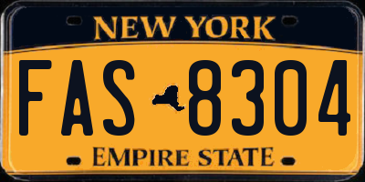 NY license plate FAS8304