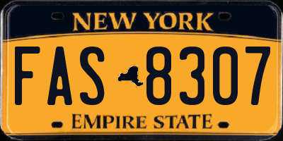 NY license plate FAS8307