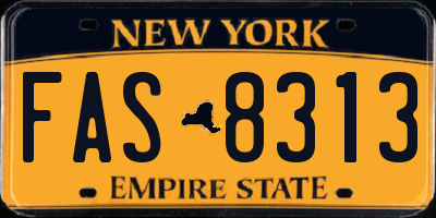 NY license plate FAS8313