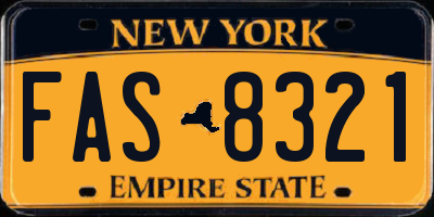 NY license plate FAS8321