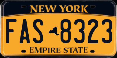 NY license plate FAS8323