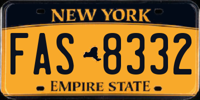 NY license plate FAS8332