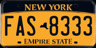 NY license plate FAS8333