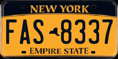 NY license plate FAS8337