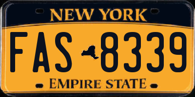 NY license plate FAS8339