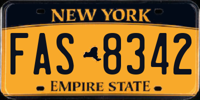 NY license plate FAS8342