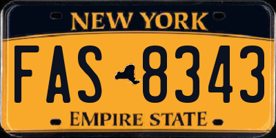 NY license plate FAS8343