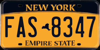 NY license plate FAS8347