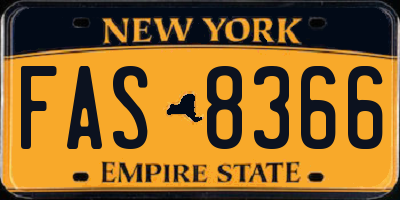 NY license plate FAS8366