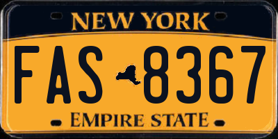 NY license plate FAS8367