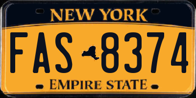 NY license plate FAS8374