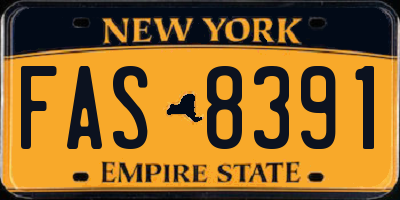 NY license plate FAS8391