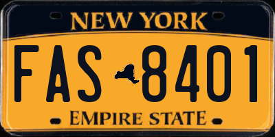 NY license plate FAS8401