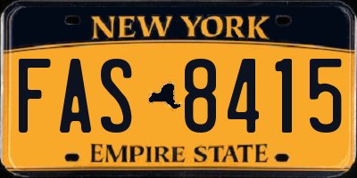 NY license plate FAS8415