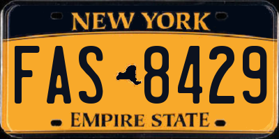 NY license plate FAS8429