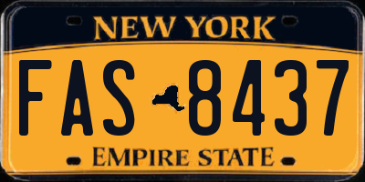 NY license plate FAS8437