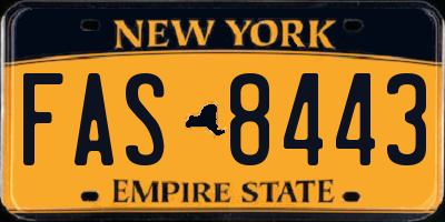 NY license plate FAS8443