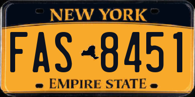 NY license plate FAS8451