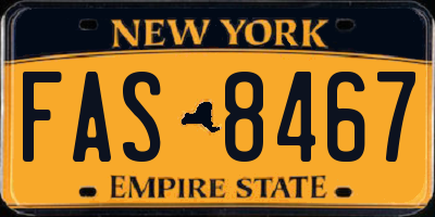 NY license plate FAS8467