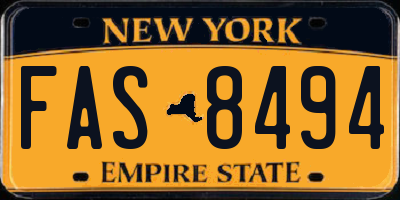 NY license plate FAS8494
