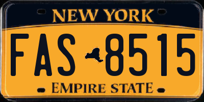 NY license plate FAS8515
