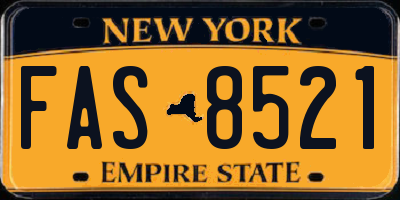 NY license plate FAS8521
