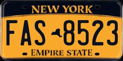 NY license plate FAS8523
