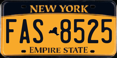 NY license plate FAS8525