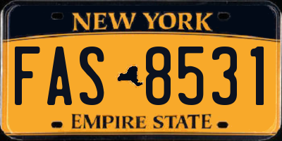 NY license plate FAS8531