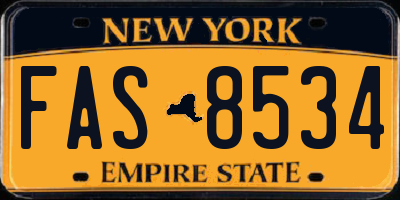NY license plate FAS8534