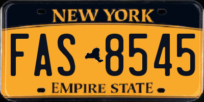 NY license plate FAS8545