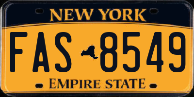NY license plate FAS8549