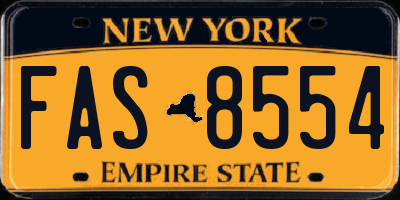 NY license plate FAS8554