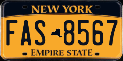 NY license plate FAS8567