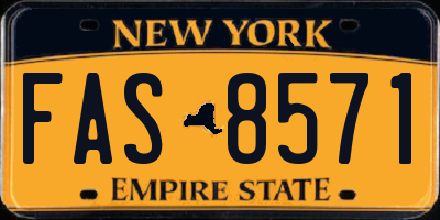 NY license plate FAS8571