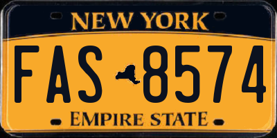 NY license plate FAS8574
