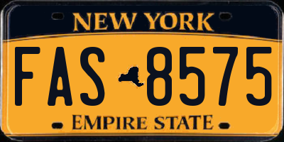 NY license plate FAS8575