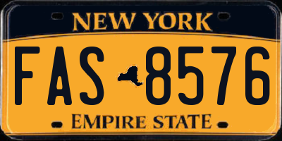 NY license plate FAS8576