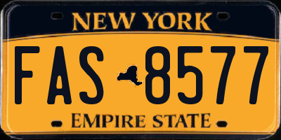 NY license plate FAS8577