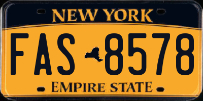 NY license plate FAS8578